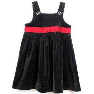NWT 2009 Gymboree Holiday Panda Black Velvet Dress sz 4T Bow Jumper Button Cute